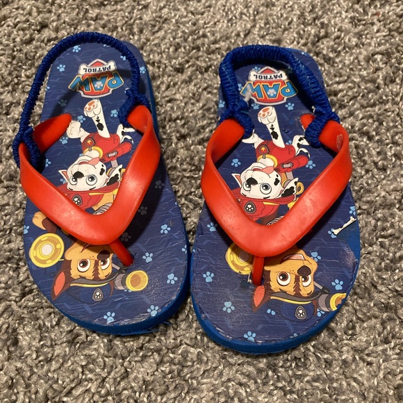Paw Patrol Other - Toddler paw patrol flip flops size 9-10